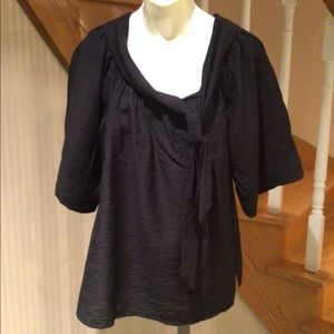 BCBG 3/4 sleeve loose slip on blouse with off shoulder option